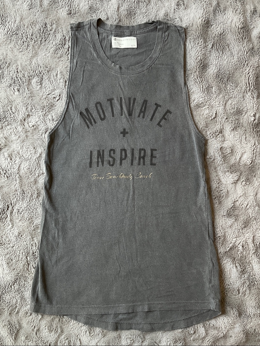 Beachbody Gray Muscle Tee "Motivate + Inspire"